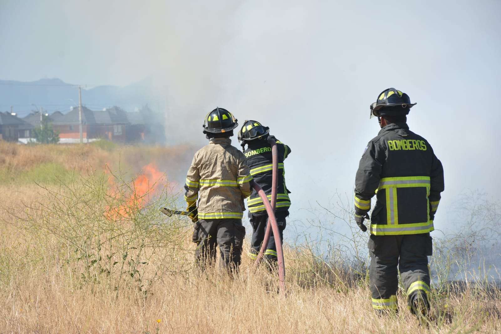 Amplio despliegue de bomberos y Conaf para controlar incendio en Chancón.