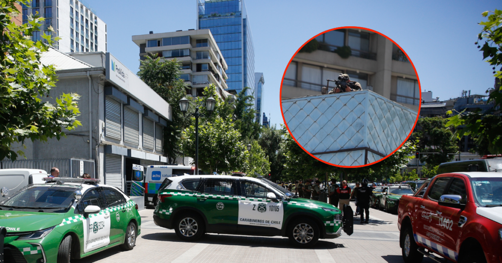 Cajera de AFP lleva horas en situación de secuestro a manos de un cliente: francotirador de Carabineros se encuentra en el lugar.