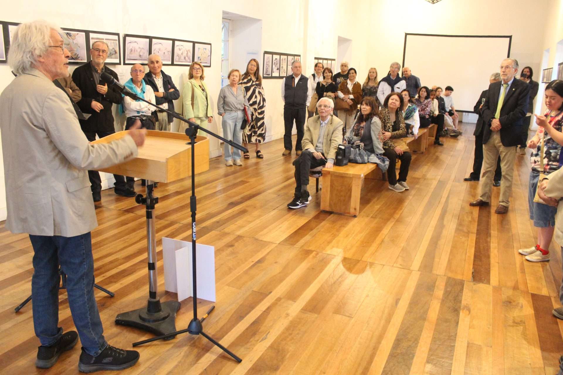 Invitación a disfrutar de una exposición de pinturas de Roberto Micheelsen en Rancagua.