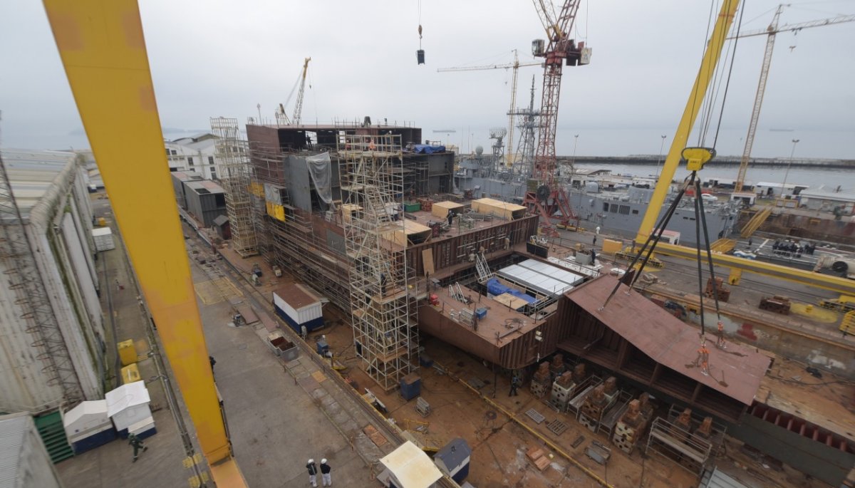 El primer buque de transporte multipropósito construido por ASMAR para la Armada registra un avance del 25%.