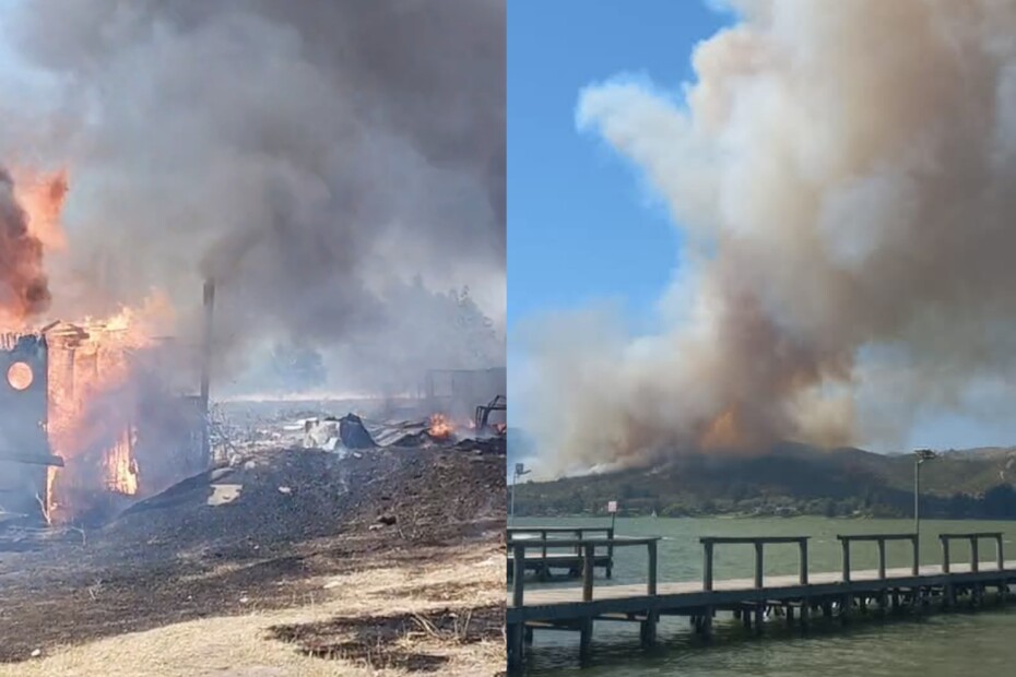 Alerta Roja para las localidades de Calera de Tango y Las Cabras debido a incendio forestal.