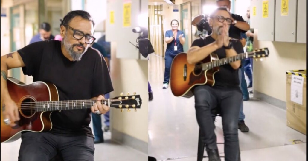 La hija del vocalista de Lucybell fue dada de alta y el cantante ofreció un emotivo show para despedirse de la Posta Central.