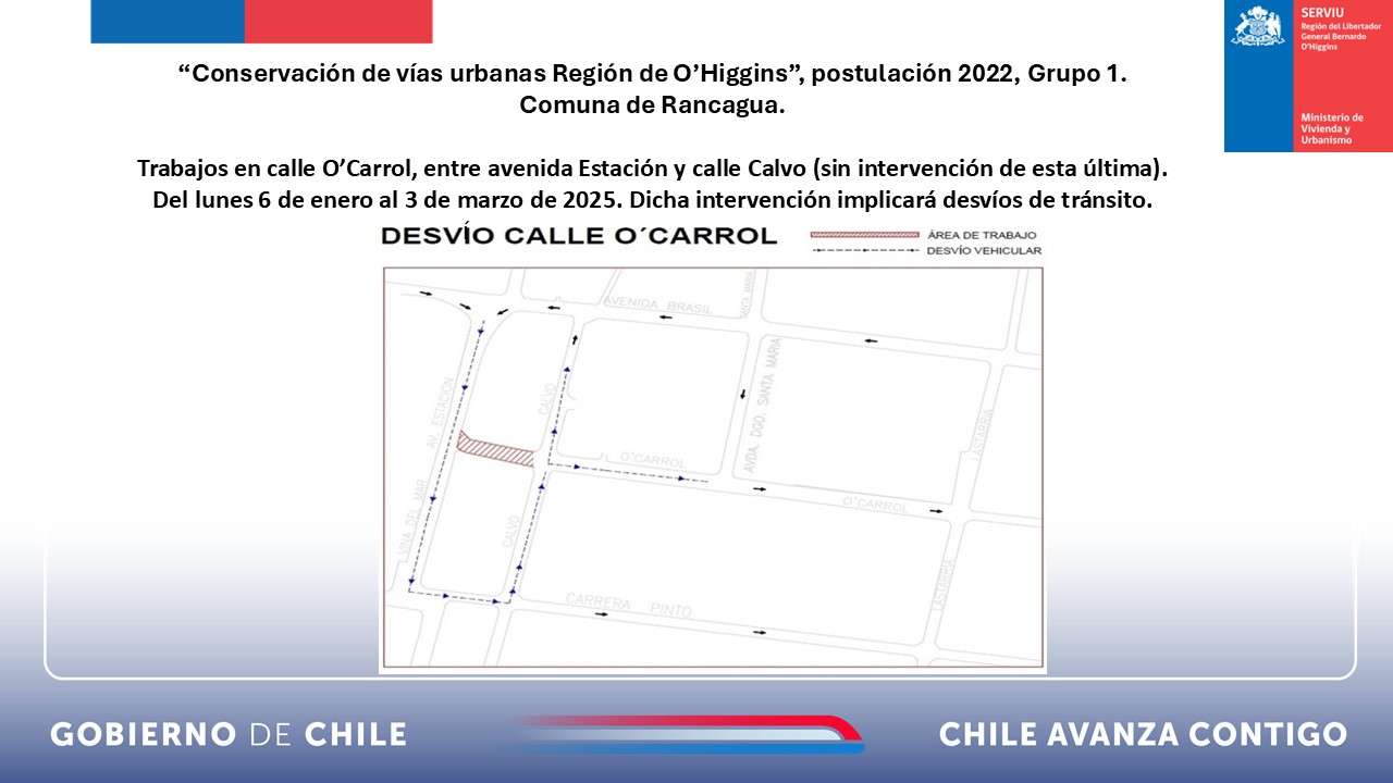 Este lunes inician los trabajos en la calle O’Carrol.