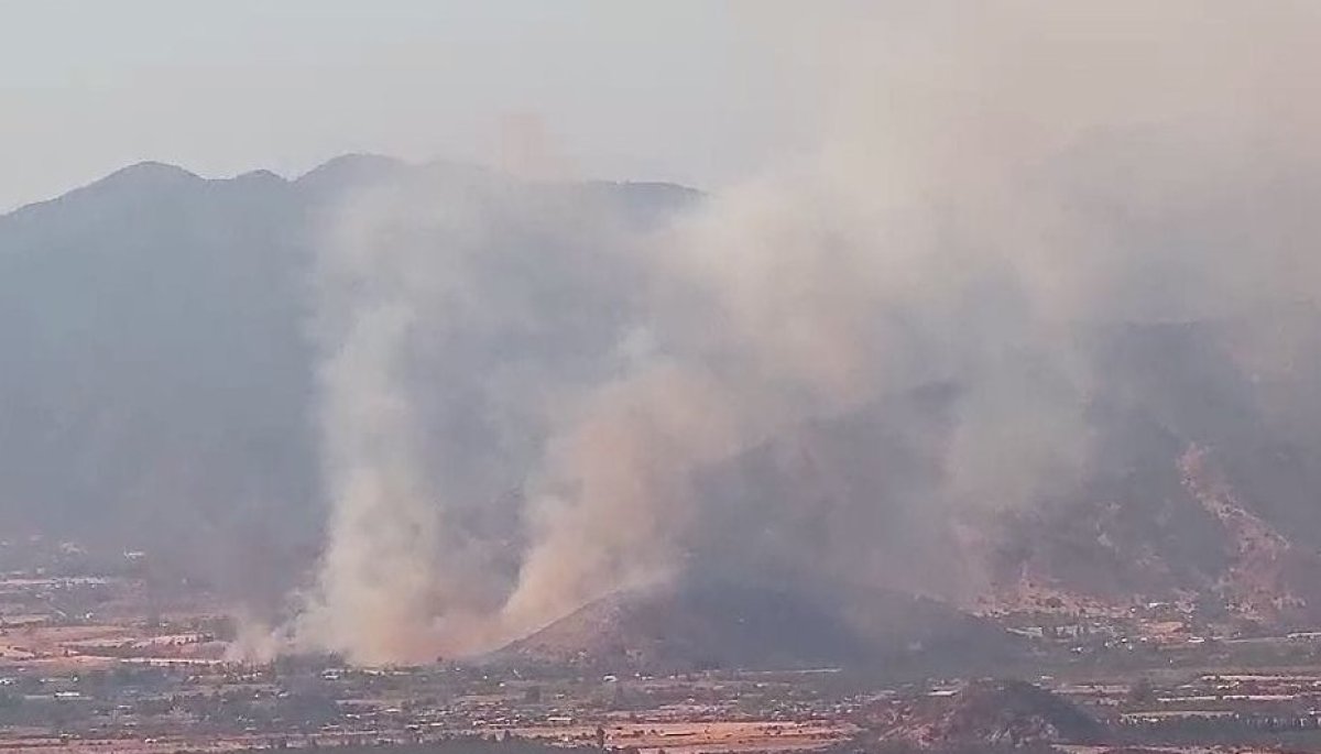 Piden la evacuación del área Camino El Navío en Nogales debido a un incendio forestal fuera de control.