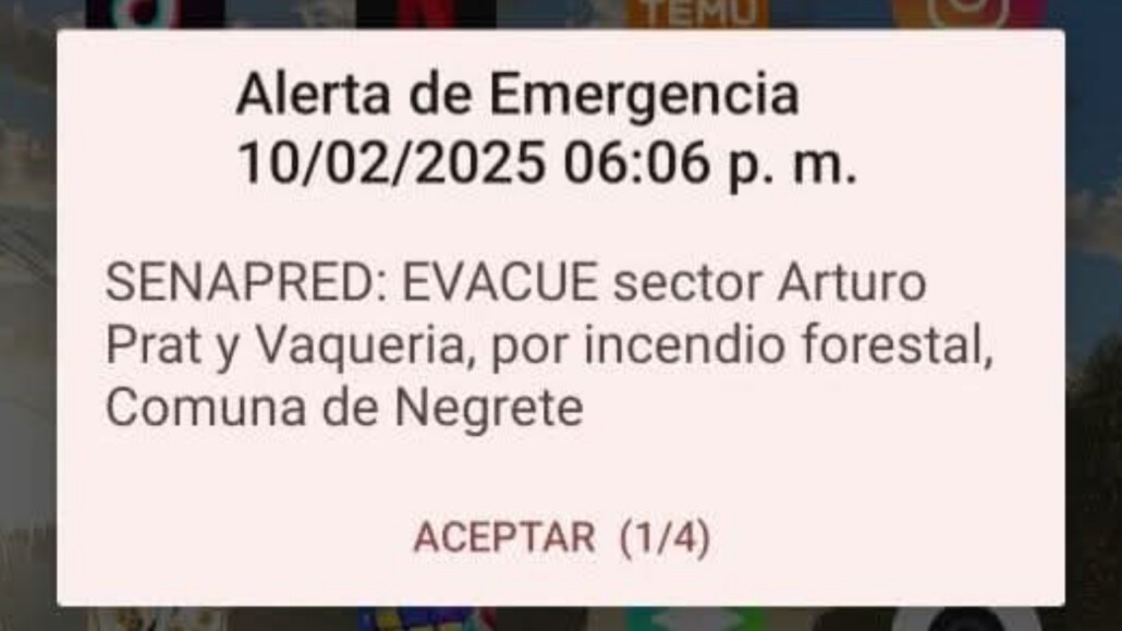 Un incendio forestal fuerza la evacuación de dos áreas rurales en Negrete.