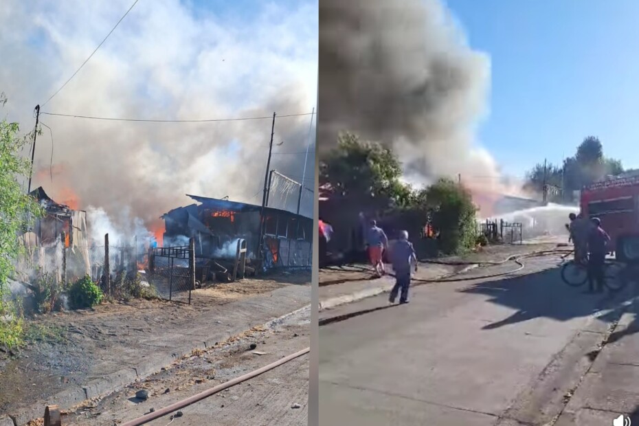 Incendio en Quilleco: 12 viviendas dañadas, un negocio y dos bodegas destruidas.