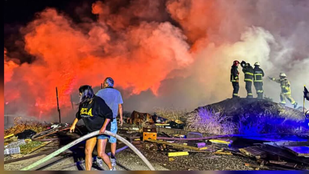Incendio en un campamento causa la destrucción de al menos 15 viviendas en la comuna de Buin.