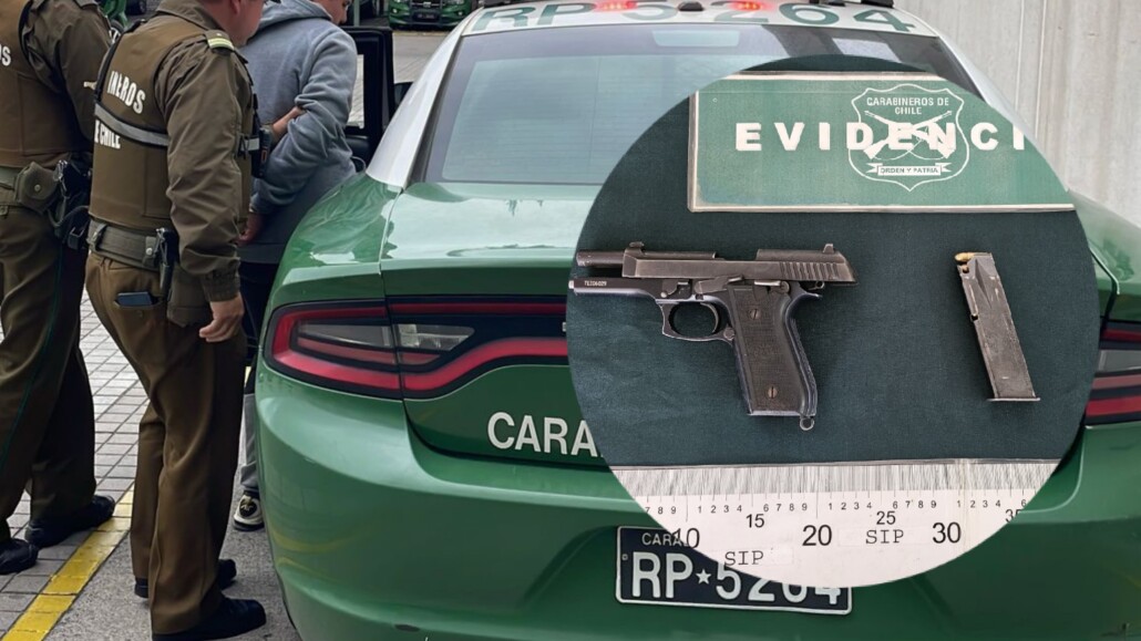 Cinco delincuentes son arrestados en el sector sur de Los Ángeles y se recupera un arma que había sido robada a Carabineros.