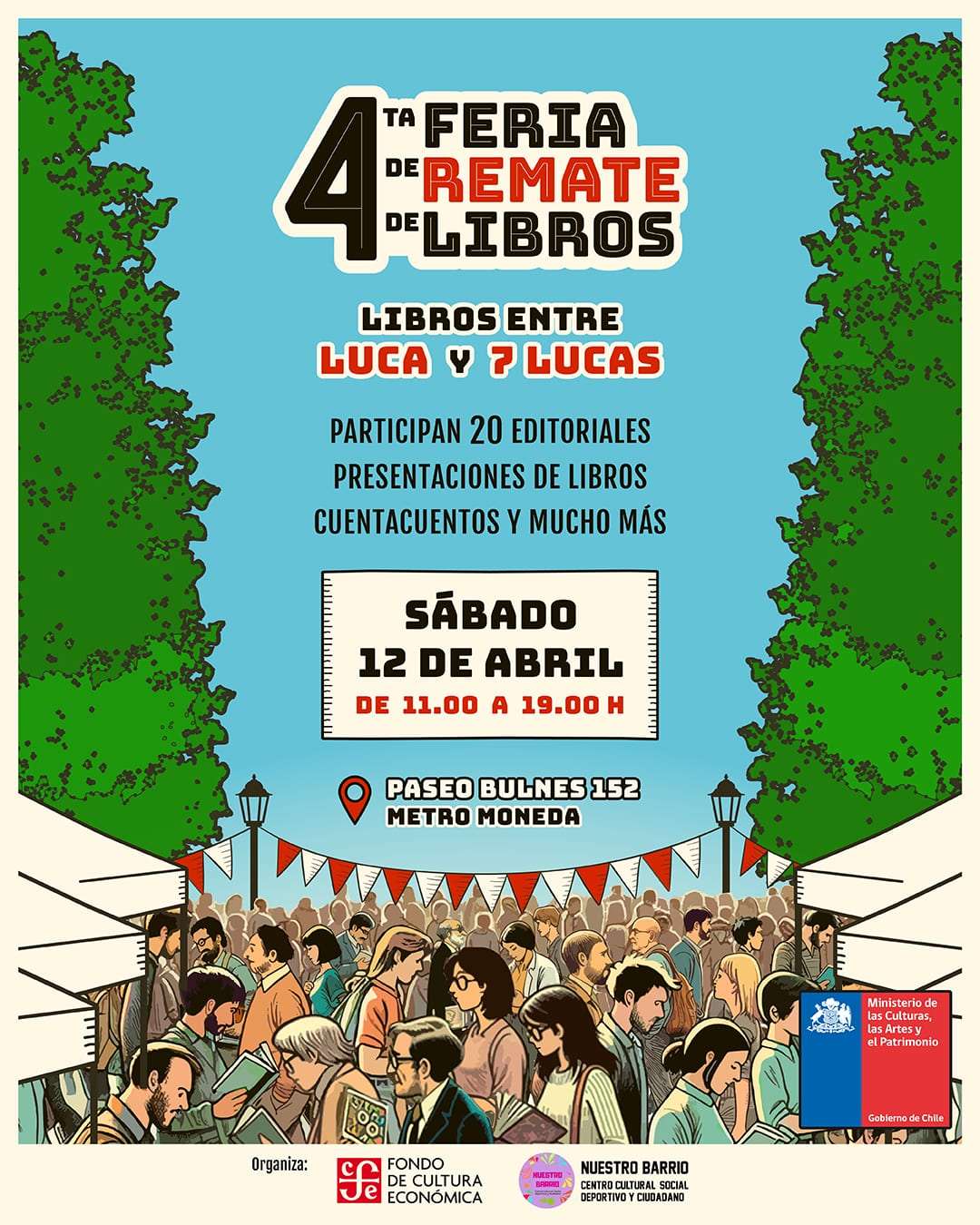 Feria de libros a precios reducidos en Santiago: liquidaciones y editoriales importantes.