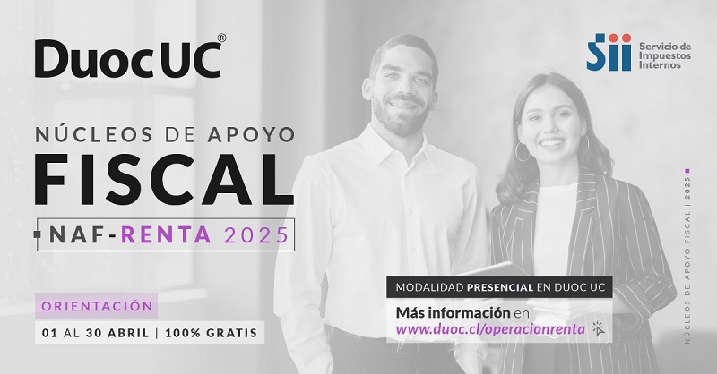 Operación Renta 2025: Duoc UC Plaza Oeste ofrece asesoría gratuita en abril.