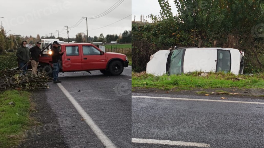 Accidente en zona rural de Los Ángeles deja varios heridos: vehículo terminó volcado.