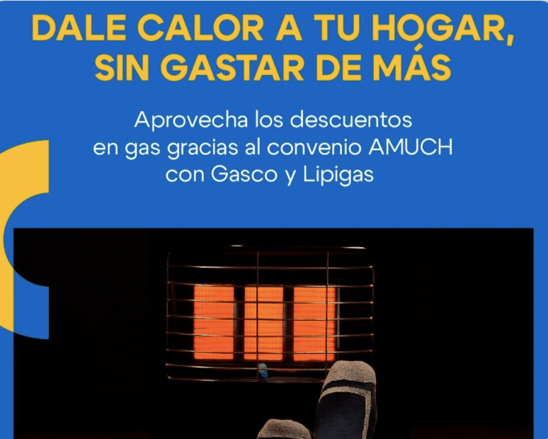 Descuentos en Gasco y Lipigas a través de AMUCH.
