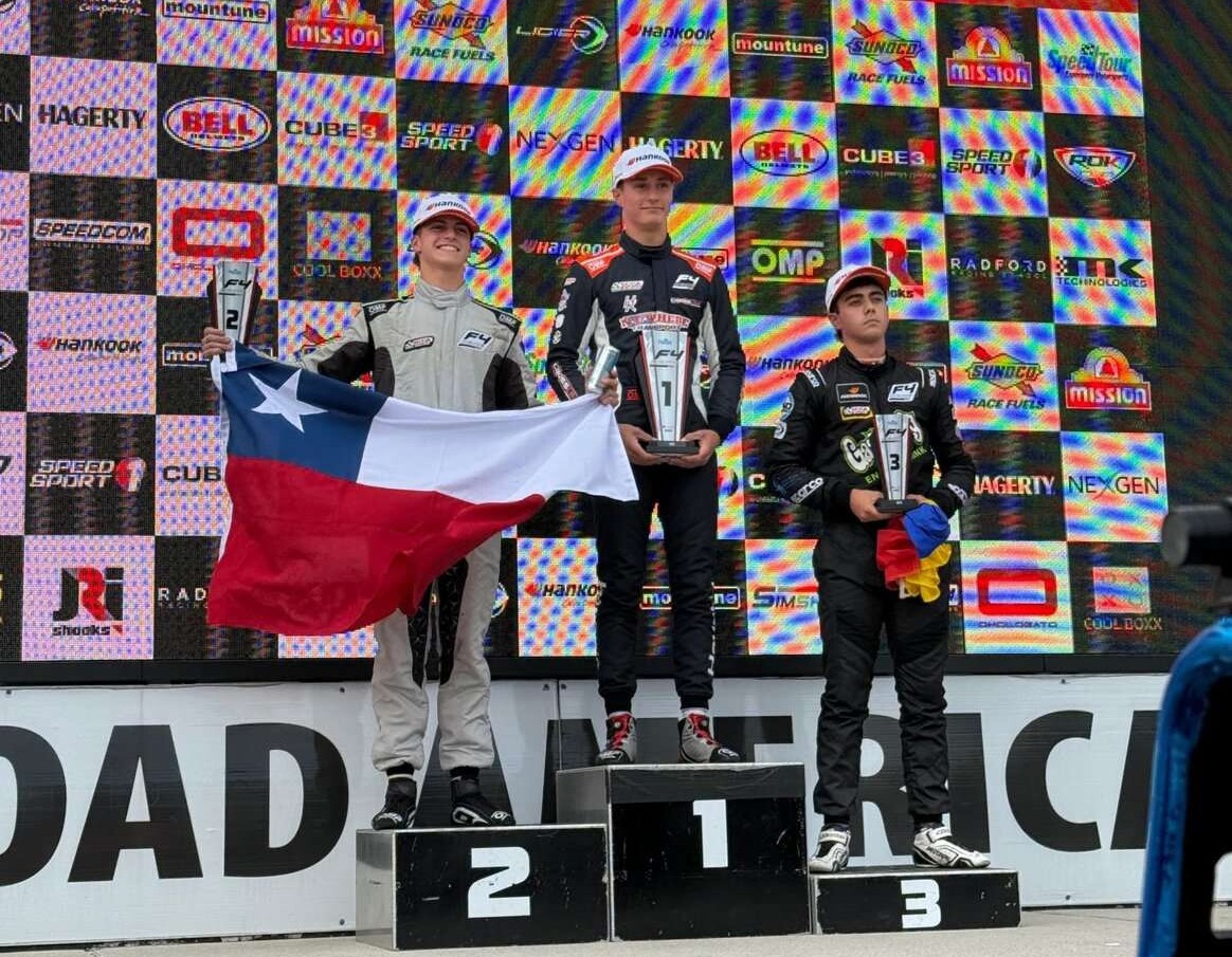 Clemente Huerta se coloca en 2° lugar en la carrera 1 del F4 de EE. UU.