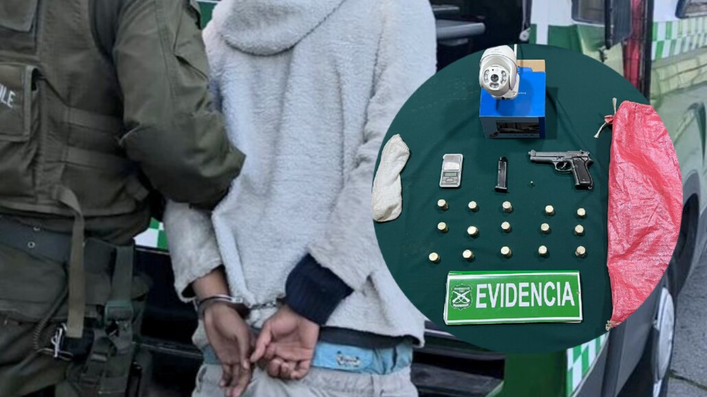 Sujeto trató de eludir a Carabineros lanzando armamento y droga en una vivienda en Nacimiento.