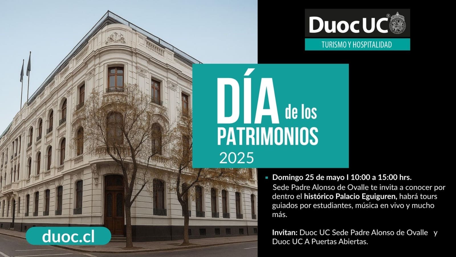 El Palacio Eguiguren abrirá sus puertas en celebración del Día de los Patrimonios.