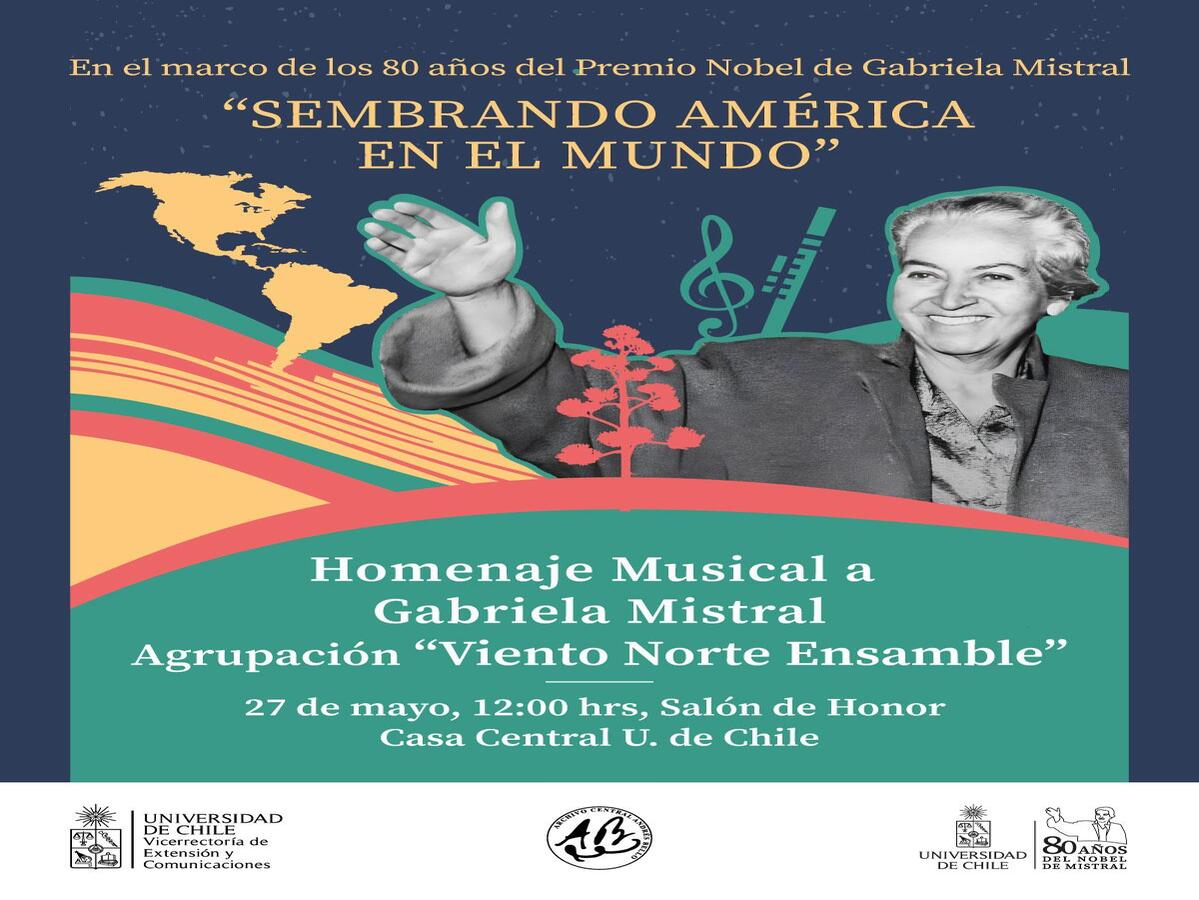 Concierto en la U. de Chile rinde tributo musical a Gabriela Mistral.