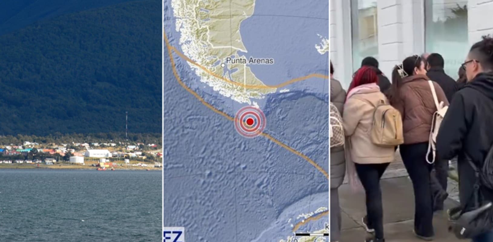 Se emite alerta de tsunami en Magallanes y el territorio antártico debido a un fuerte terremoto de 7,8° en la escala de Richter.