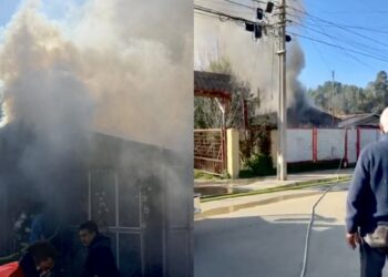 Incendio en una vivienda de Placilla fue sofocado tras ser consumida por las llamas.