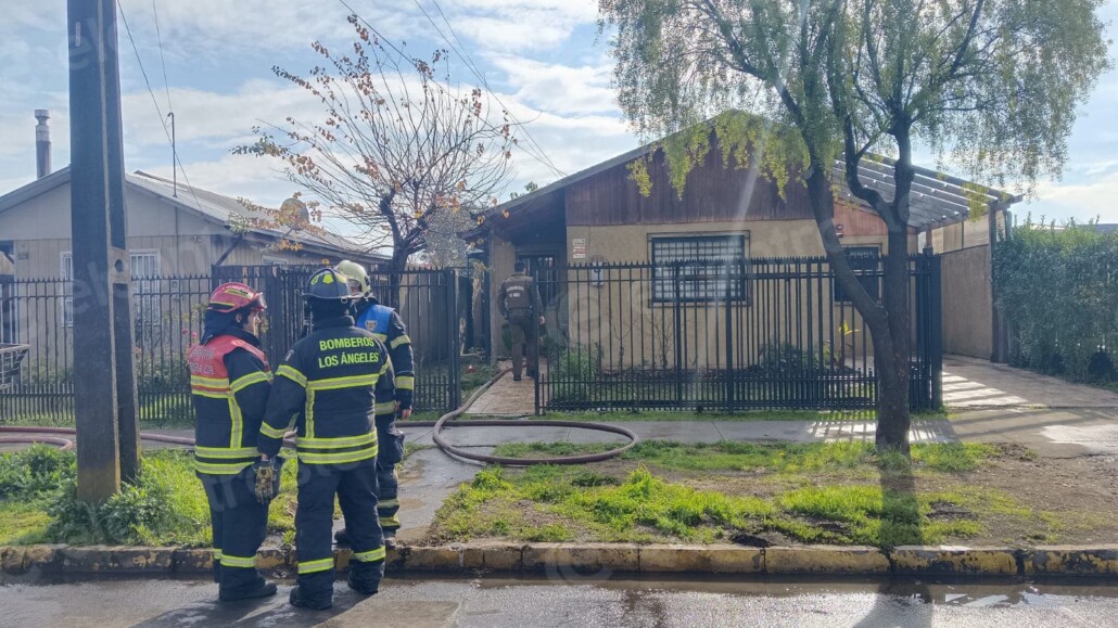 Incendio estructural en Los Ángeles: bomberos en acción para proteger viviendas aledañas.