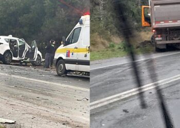 Fallece un profesor tras un choque frontal de alta intensidad entre un camión y un auto en Valdivia.