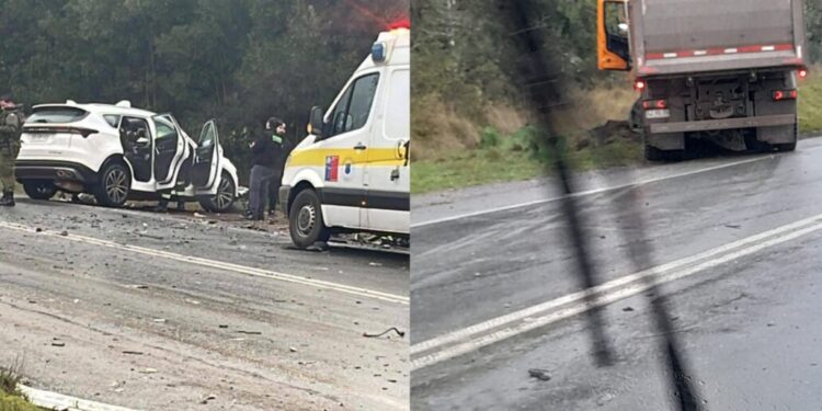 Fallece un profesor tras un choque frontal de alta intensidad entre un camión y un auto en Valdivia.