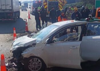 Accidente en la autopista Los Libertadores con la radial Nororiente deja a un cabro lesionado.