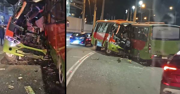 Accidente entre dos buses en Valparaíso deja a dos personas fallecidas y 23 heridas.