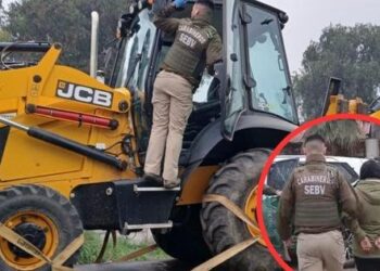 Recuperan en Colina excavadora robada en brutal asalto en Quillota.