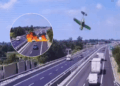 (VIDEO) Terrible accidente aéreo en Italia: avioneta se precipita sobre una autopista y causa la muerte de dos personas.