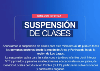 Clases suspendidas en toda la costa por alerta de tsunami.