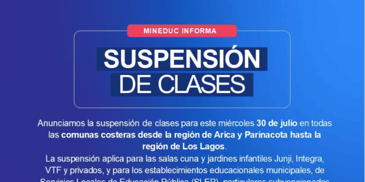 Clases suspendidas en toda la costa por alerta de tsunami.