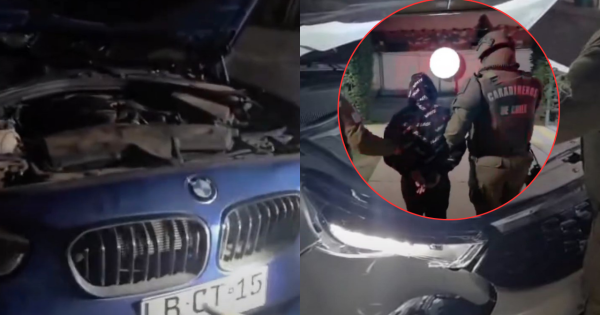 Violento portonazo en Peñalolén termina con persecución de la PDI y detención de un cabro de 14 años.