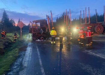Atentado con fuego provoca la destrucción de al menos un camión: encapuchados atacaron al conductor en Angol.