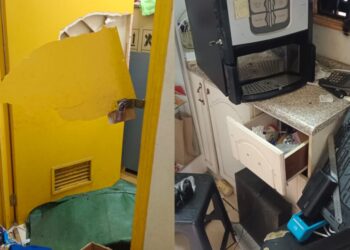 Robo violento impactó a varios comercios en el centro de Los Ángeles.