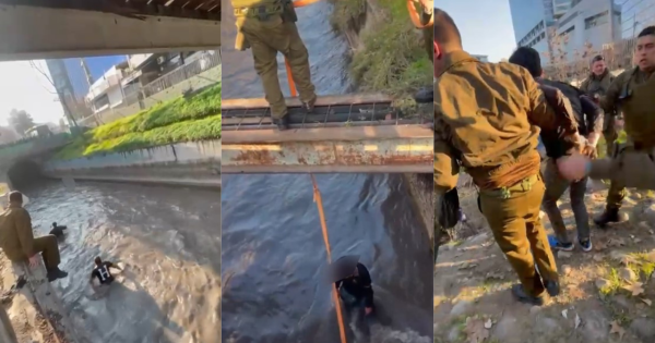 Intento de asalto en Ñuñoa termina en persecución y tres detenidos: uno saltó al canal San Carlos.