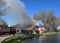 Incendio daña una antigua casona situada a pocos metros de la Laguna Esmeralda en Los Ángeles.