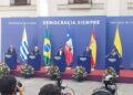 Presidente Boric y otros jefes de Estado firman declaración en defensa de la democracia.