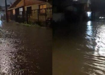 Vecinos de Villa Todos Los Santos perjudicados por inundaciones en Los Ángeles.