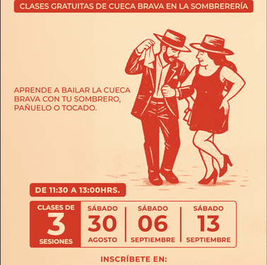 Taller gratuito de cueca brava en Santiago: La Sombrerería