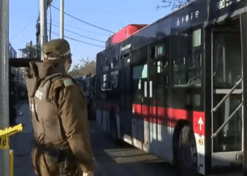 Hombre es asesinado dentro de un bus del sistema RED en Santiago.
