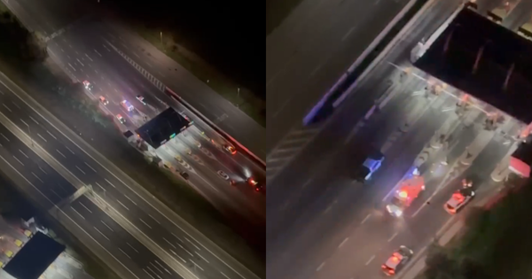 Carabineros frustran asalto a balazos en peaje de Puente Alto: dos ladrones resultan heridos.