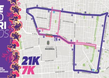 Cortes de ruta en Ñuñoa por el Medio Maratón de Santiago.
