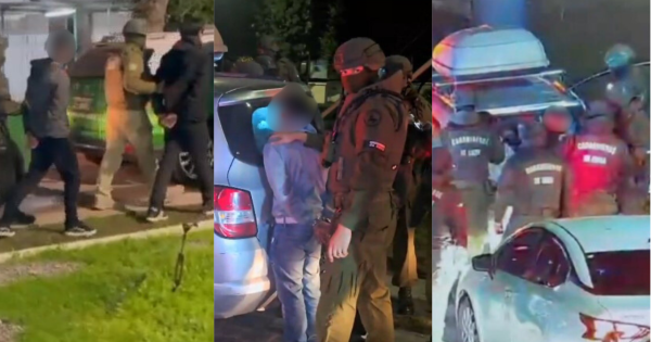 Peñalolén: persecución culmina con cuatro cabros detenidos en auto robado.