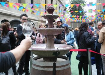 Santiago festeja el Día Nacional del Vino en el Barrio La Bolsa.