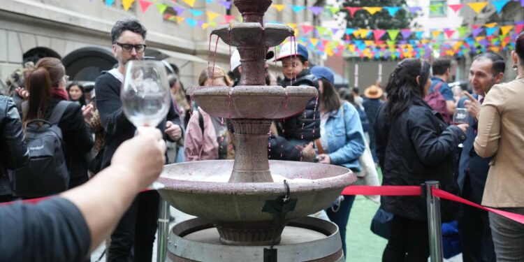 Santiago festeja el Día Nacional del Vino en el Barrio La Bolsa.