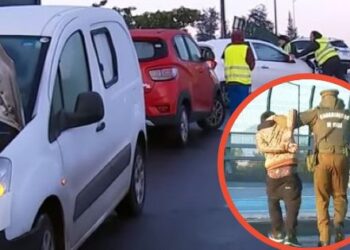 Encerrona tras choque múltiple en Cerrillos terminó con dos cabros chicos detenidos.