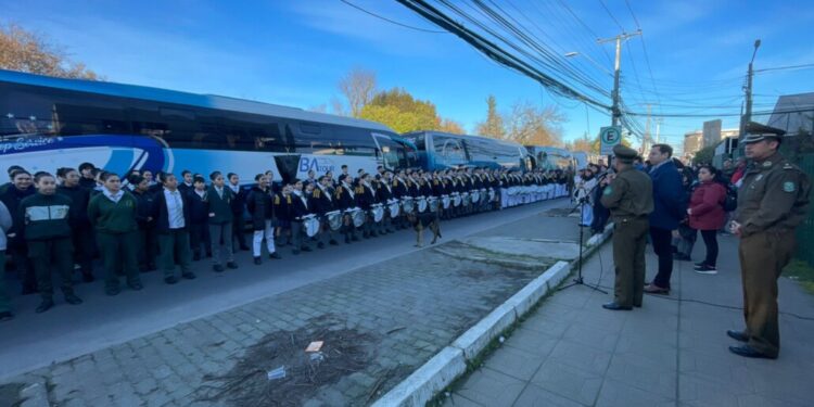 Bandas de guerra de Los Ángeles se trasladan a Concepción para el campeonato regional.