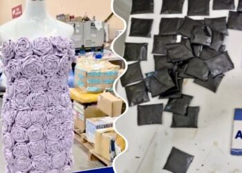 Encuentran en el Aeropuerto de Santiago un vestido floral que ocultaba cocaína.