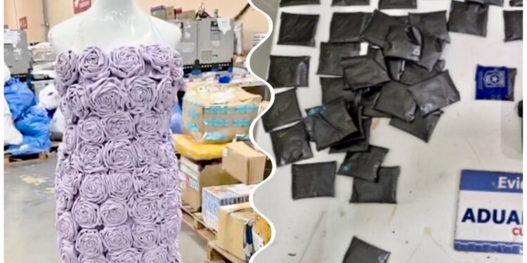 Encuentran en el Aeropuerto de Santiago un vestido floral que ocultaba cocaína.
