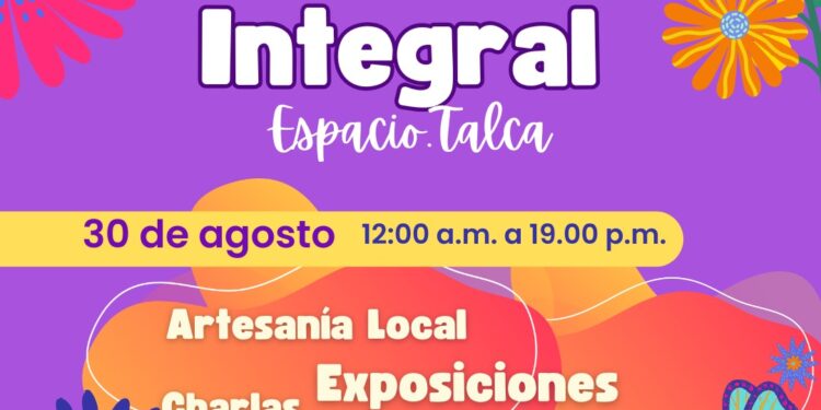 Feria de Bienestar Integral en Talca: talleres, productos artesanales y alimentos saludables.